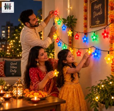 Multicolor Solar Flower LED String Lights